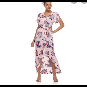 Candie’s M pink floral romper maxi